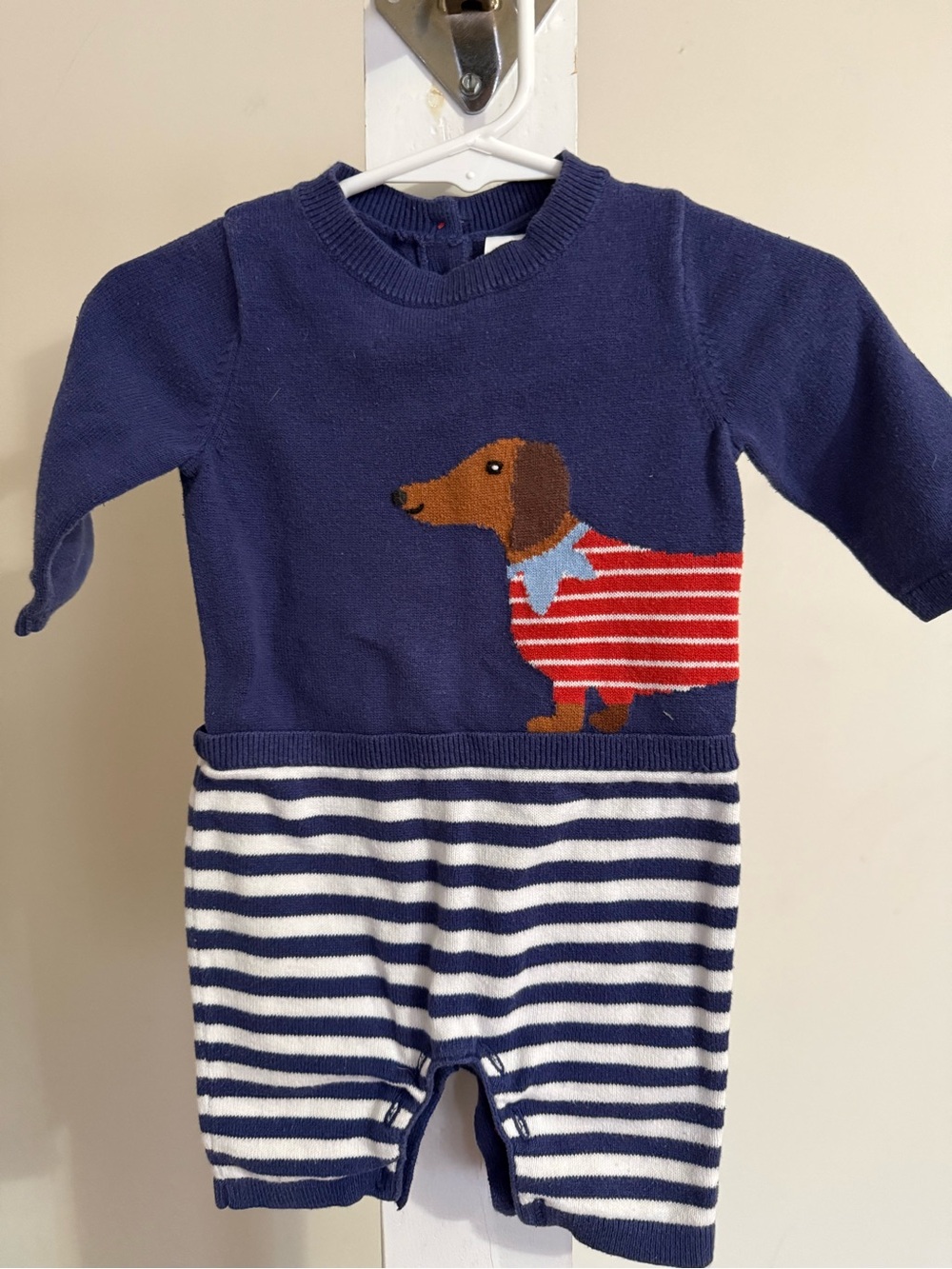 Baby Boden Sausage Dog Knitted Romper - Picture 3 of 10
